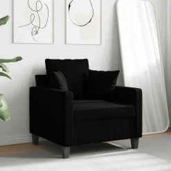 vidaXL Fauteuil 60 cm stof zwart