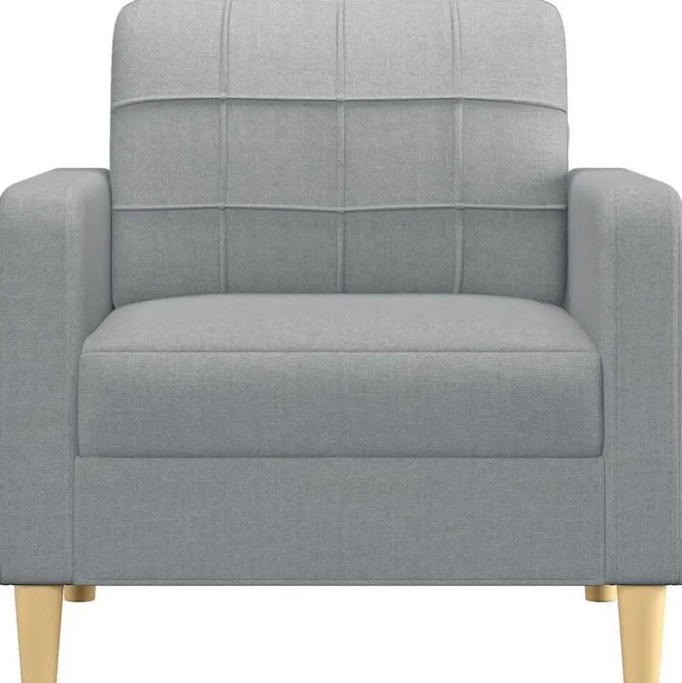 vidaXL Fauteuil 60 cm stof lichtgrijs