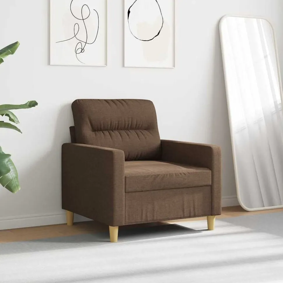 vidaXL Fauteuil 60 cm stof bruin