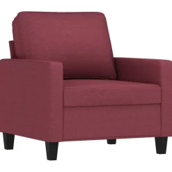 vidaXL Fauteuil 60 cm stof wijnrood