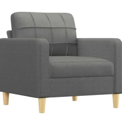 vidaXL Fauteuil 60 cm stof donkergrijs