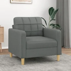 vidaXL Fauteuil 60 cm stof donkergrijs