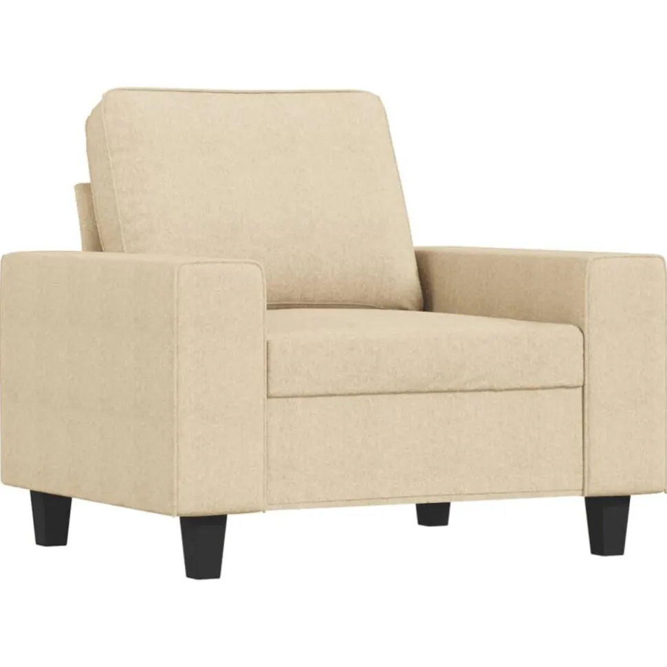 vidaXL Fauteuil 60 cm stof crèmekleurig