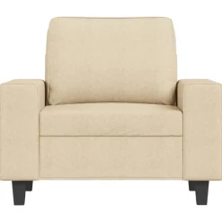 vidaXL Fauteuil 60 cm stof crèmekleurig