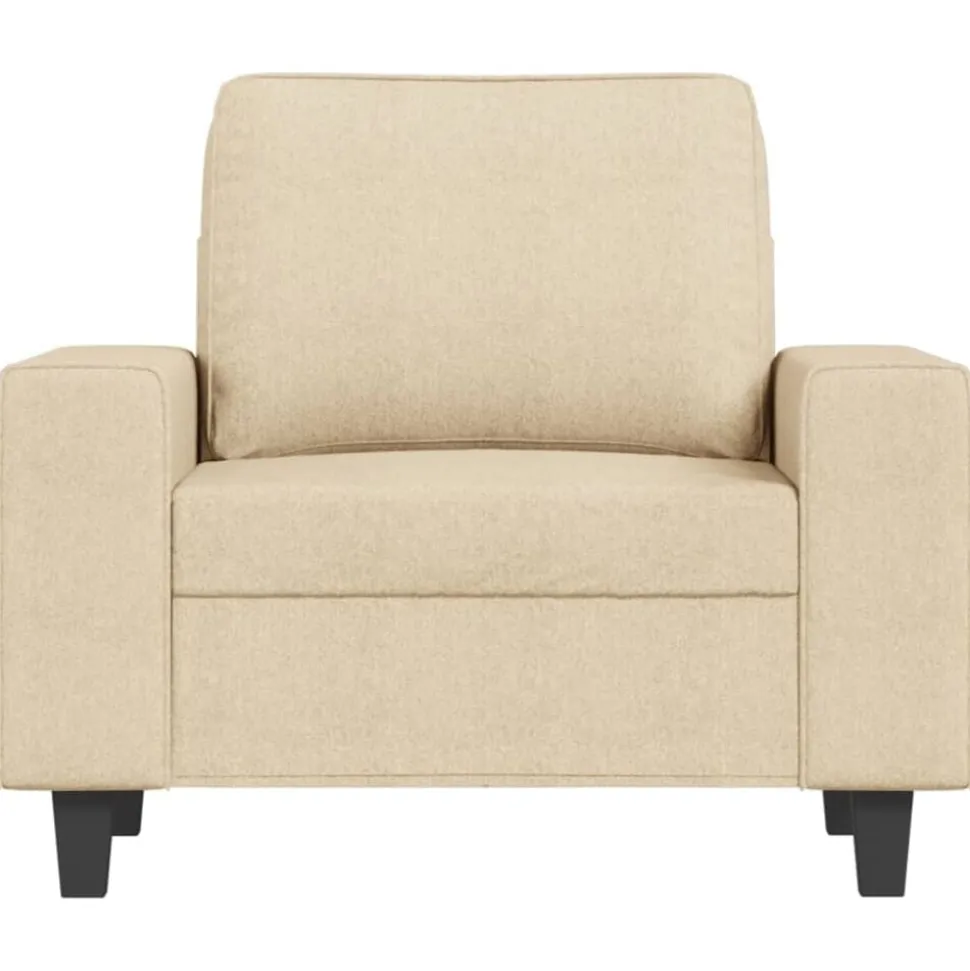 vidaXL Fauteuil 60 cm stof crèmekleurig