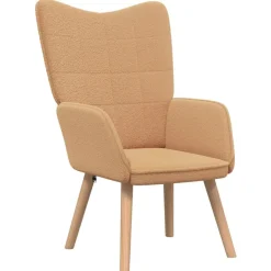 vidaXL Fauteuil Beige 62 x 67 x 95,5 cm Sherpa Stof