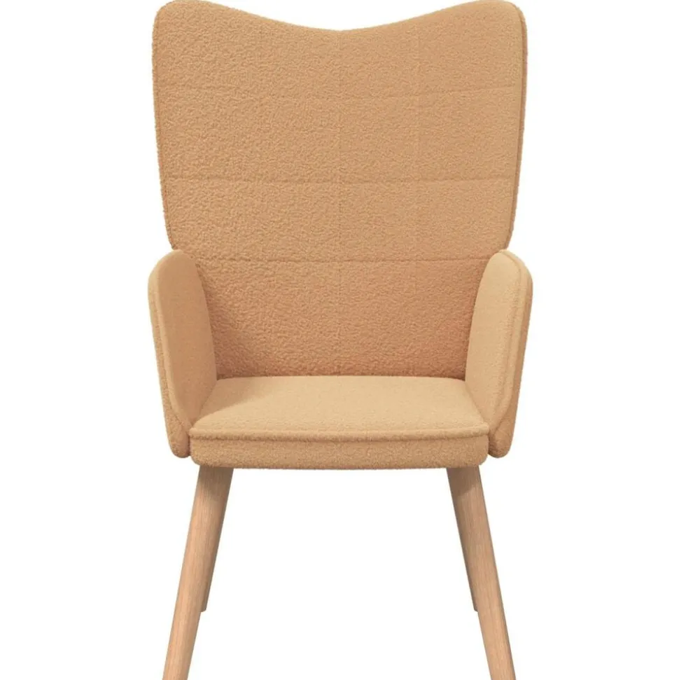 vidaXL Fauteuil Beige 62 x 67 x 95,5 cm Sherpa Stof