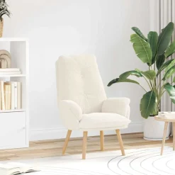 vidaXL Fauteuil Crème 69 x 74 x 93 cm Sherpa Stof