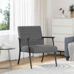 vidaXL Fauteuil Donkergrijs 59 x 75 x 78 cm Stof