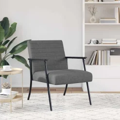 vidaXL Fauteuil Donkergrijs 59 x 75 x 78 cm Stof