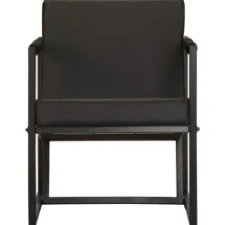 vidaXL Fauteuil echt leer zwart