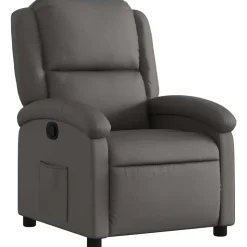 vidaXL Fauteuil echt leer grijs