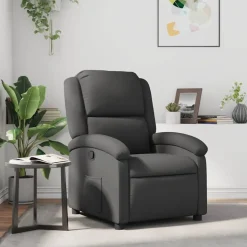 vidaXL Fauteuil echt leer grijs