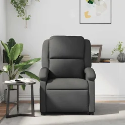 vidaXL Fauteuil echt leer grijs