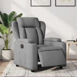 vidaXL Fauteuil elektrisch verstelbaar stof lichtgrijs