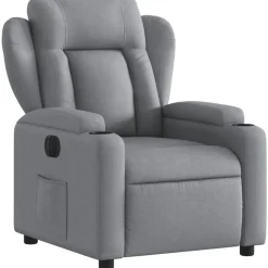 vidaXL Fauteuil elektrisch verstelbaar stof lichtgrijs