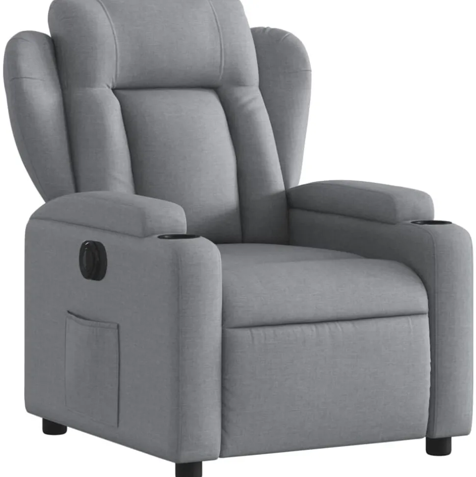 vidaXL Fauteuil elektrisch verstelbaar stof lichtgrijs
