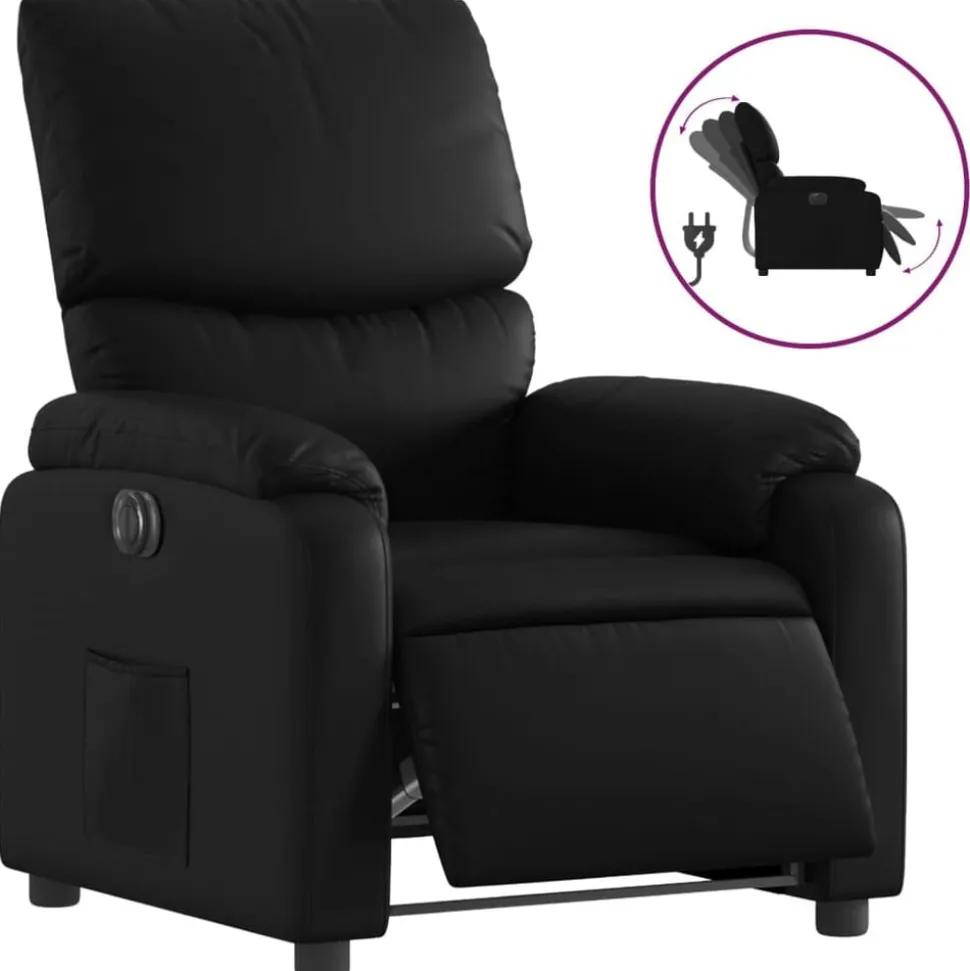 vidaXL Fauteuil elektrisch verstelbaar kunstleer zwart