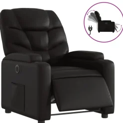 vidaXL Fauteuil elektrisch verstelbaar kunstleer zwart