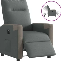 vidaXL Fauteuil elektrisch verstelbaar stof donkergrijs