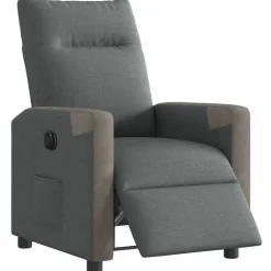 vidaXL Fauteuil elektrisch verstelbaar stof donkergrijs