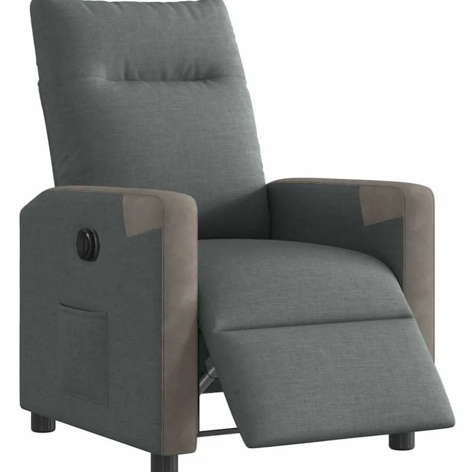 vidaXL Fauteuil elektrisch verstelbaar stof donkergrijs