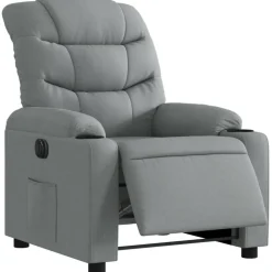 vidaXL Fauteuil elektrisch verstelbaar stof lichtgrijs