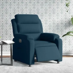 vidaXL Fauteuil elektrisch verstelbaar fluweel blauw