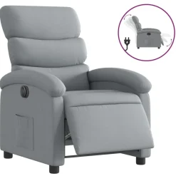 vidaXL Fauteuil elektrisch verstelbaar stof lichtgrijs