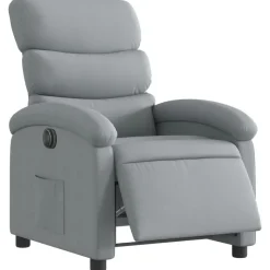 vidaXL Fauteuil elektrisch verstelbaar stof lichtgrijs