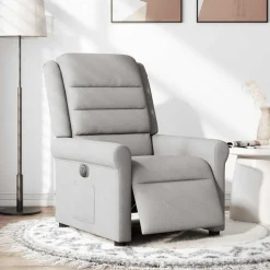 vidaXL Fauteuil elektrisch verstelbaar stof wolk grijs