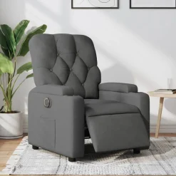 vidaXL Fauteuil elektrisch verstelbaar stof donkergrijs