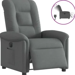 vidaXL Fauteuil elektrisch verstelbaar stof donkergrijs