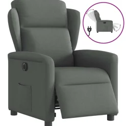 vidaXL Fauteuil elektrisch verstelbaar stof donkergrijs
