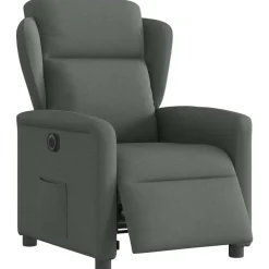 vidaXL Fauteuil elektrisch verstelbaar stof donkergrijs