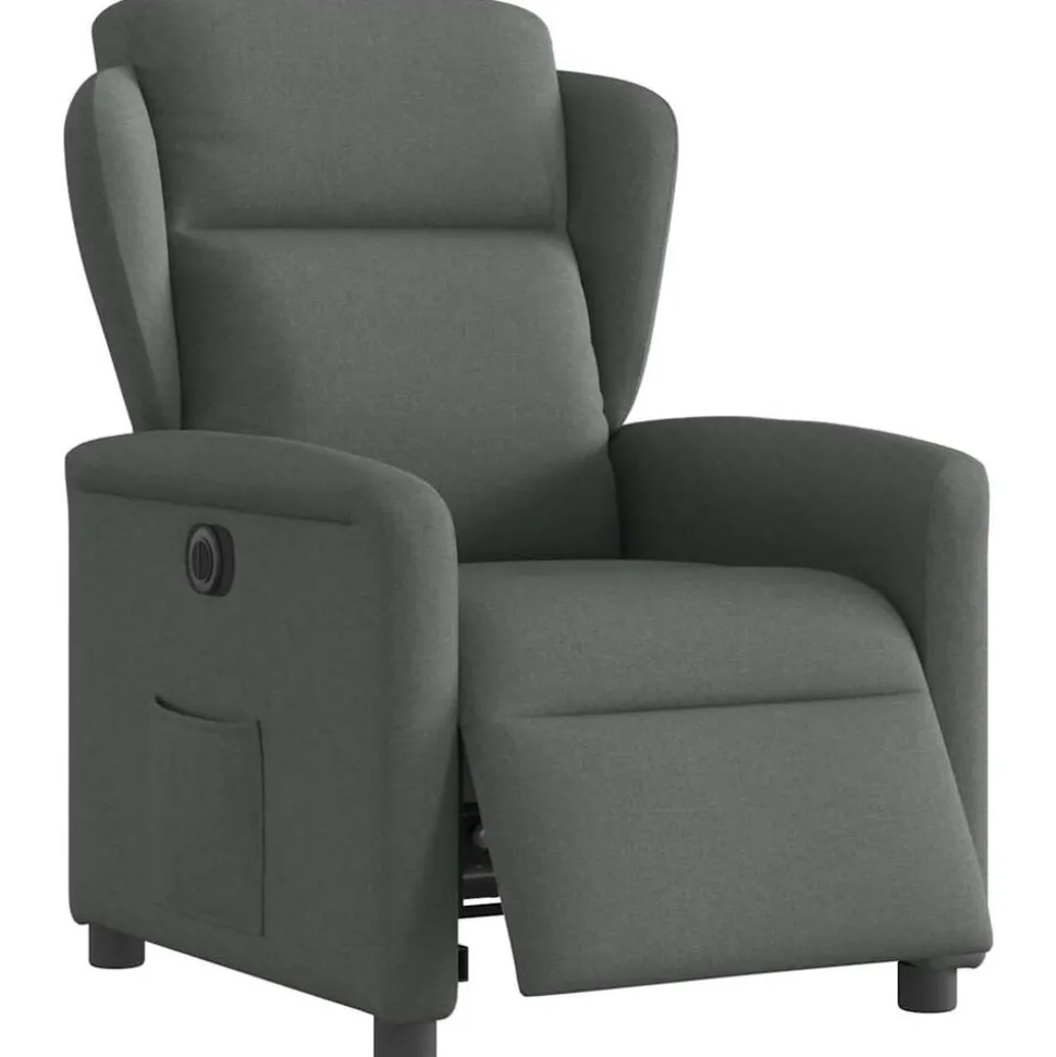 vidaXL Fauteuil elektrisch verstelbaar stof donkergrijs