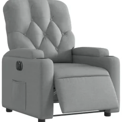 vidaXL Fauteuil elektrisch verstelbaar stof lichtgrijs