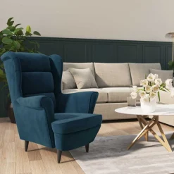 vidaXL Fauteuil fluweel blauw