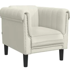 vidaXL Fauteuil fluweel crèmekleurig