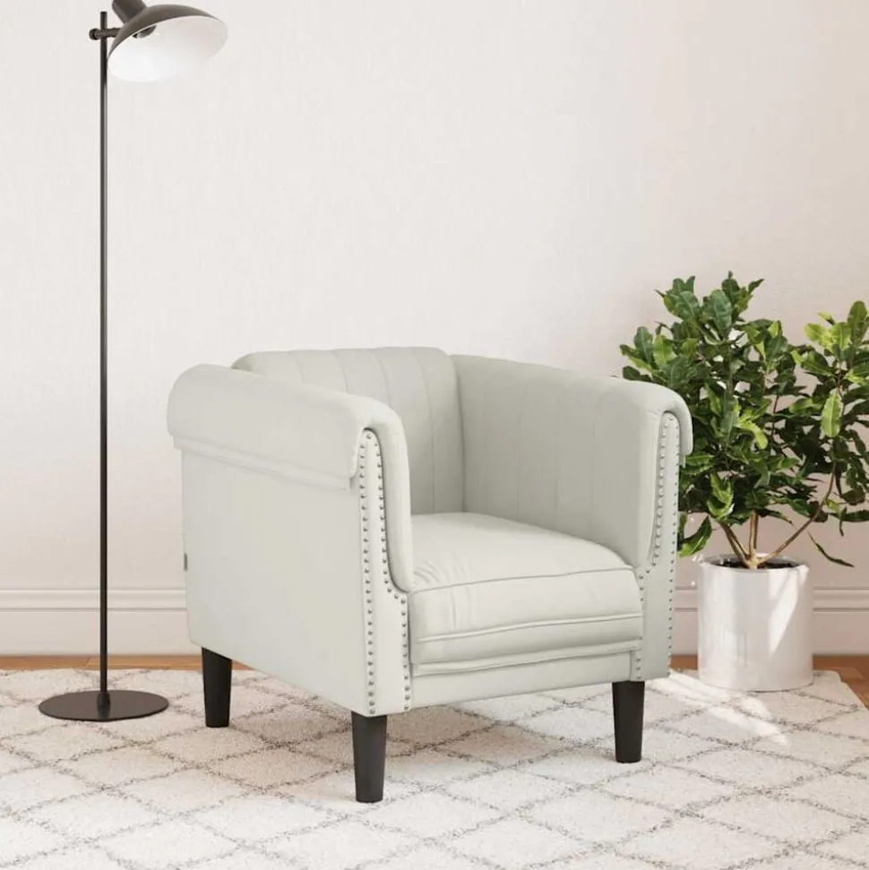 vidaXL Fauteuil fluweel crèmekleurig