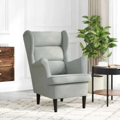 vidaXL Fauteuil fluweel lichtgrijs
