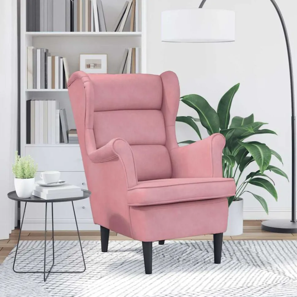 vidaXL Fauteuil fluweel roze