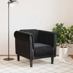 vidaXL Fauteuil fluweel zwart