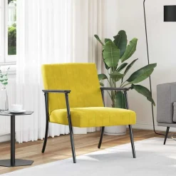 vidaXL Fauteuil Geel 59 x 75 x 78 cm Fluweel