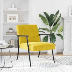 vidaXL Fauteuil Geel 59 x 75 x 78 cm Fluweel