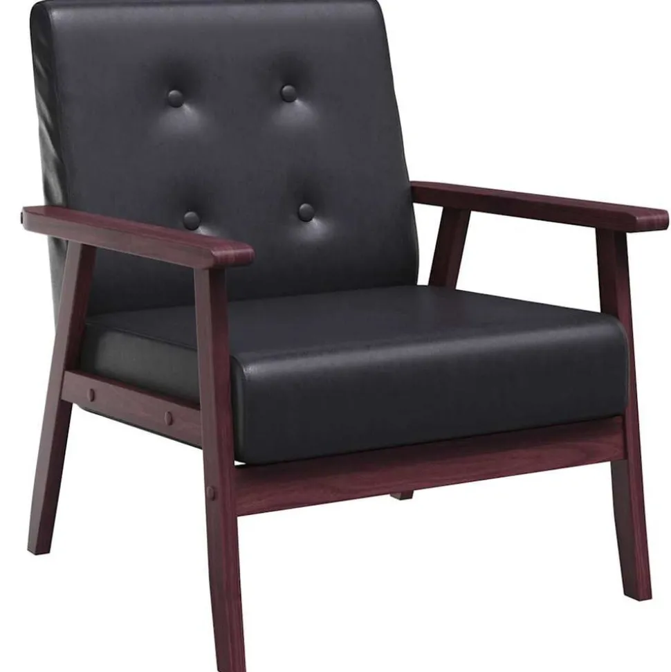 vidaXL Fauteuil kunstleer zwart