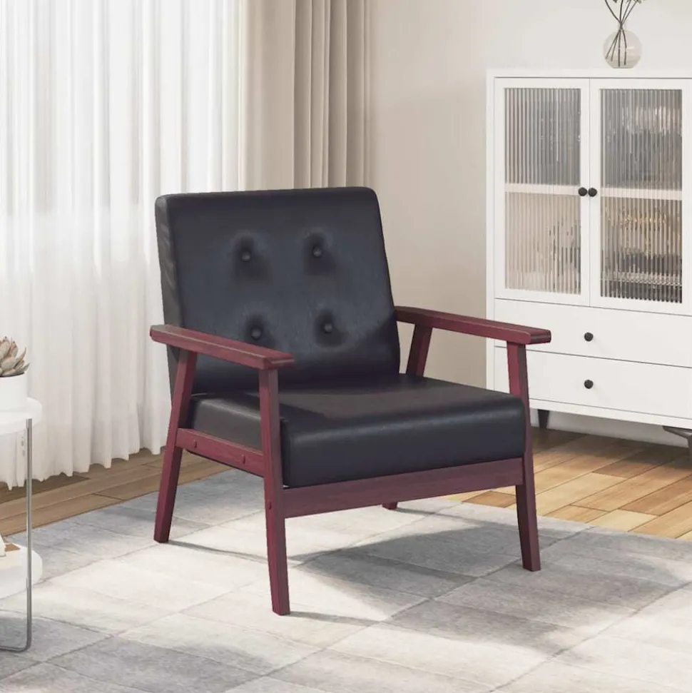 vidaXL Fauteuil kunstleer zwart