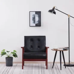 vidaXL Fauteuil kunstleer zwart