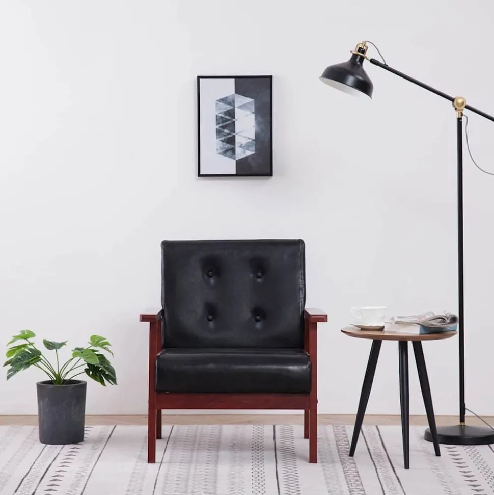 vidaXL Fauteuil kunstleer zwart