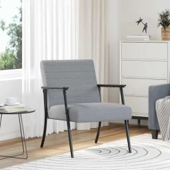 vidaXL Fauteuil Lichtgrijs 59 x 75 x 78 cm Stof